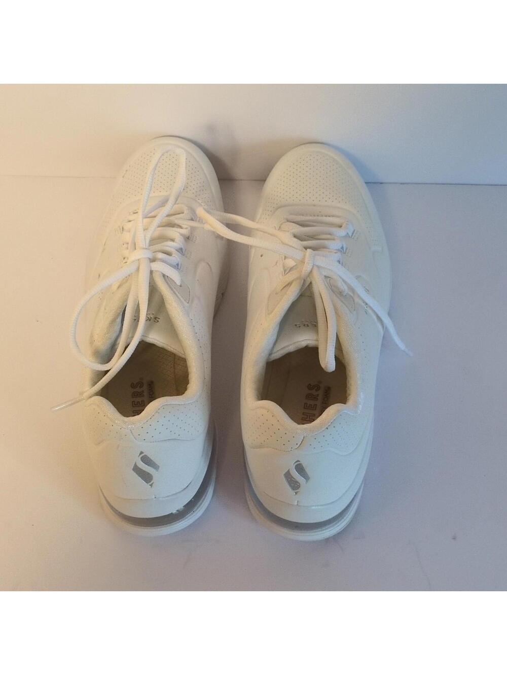 SKECHERS Air-Cooled Memory Foam Low Top White Athletic Sneakers Men's SZ 11 NWOB